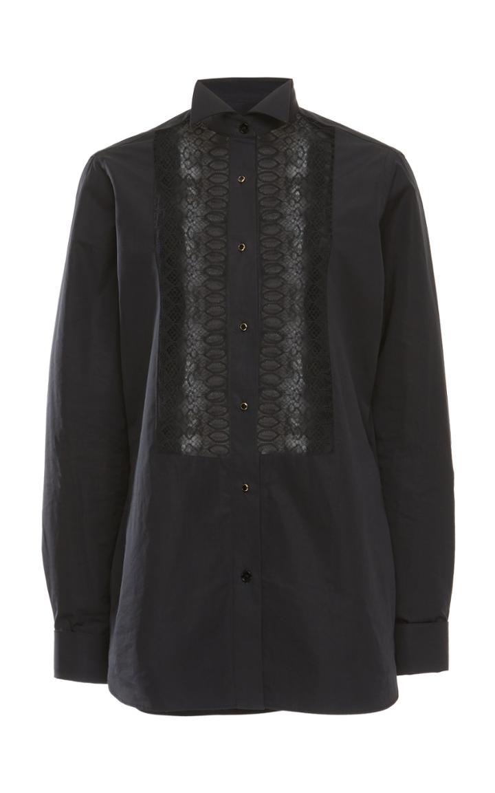 Elie Saab Lace Inset Cotton Blouse