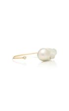 Mizuki Large Baroque Pearl And Diamond Cuff
