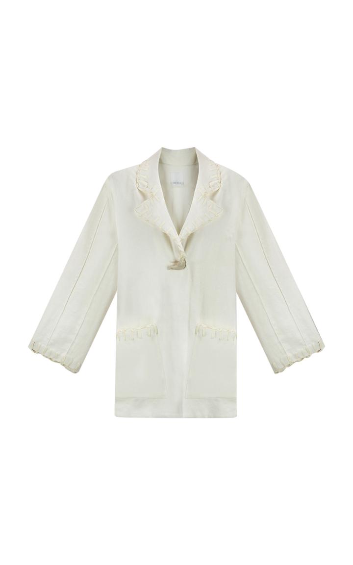 Moda Operandi Bevza Bird Linen Blazer