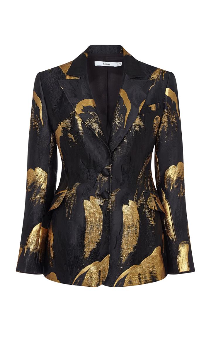Safiyaa Ambra Metallic Classic Blazer