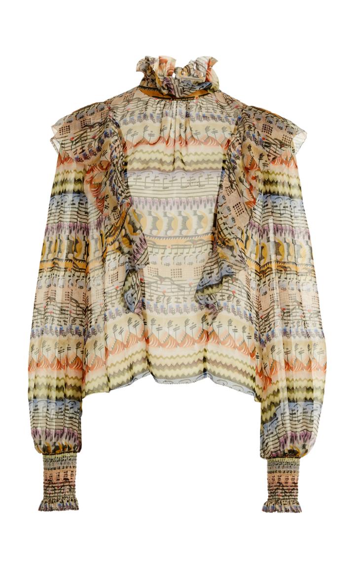 Moda Operandi Temperley London Crescendo Ruffle-trimmed Printed Chiffon Top
