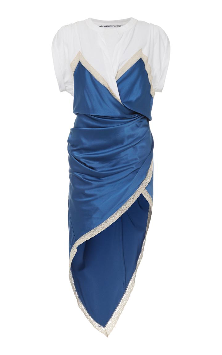 Alexander Wang Draped Silk T-shirt Dress