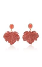 Casa Castro Coral Leaf Earrings