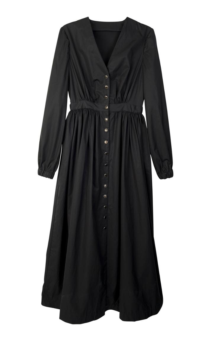 Tuinch Button Down Cotton V-neck Dress