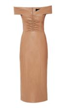 Moda Operandi Anouki Bardot Shoulder Vegan Leather Pencil Dress