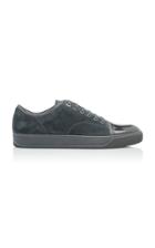 Lanvin Cap-toe Suede And Patent Leather Sneakers