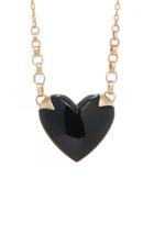 Rachel Quinn Shackled Heart 14k Gold And Onyx Necklace