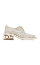 Nicholas Kirkwood Pearl-trimmed Woven Derby Shoes
