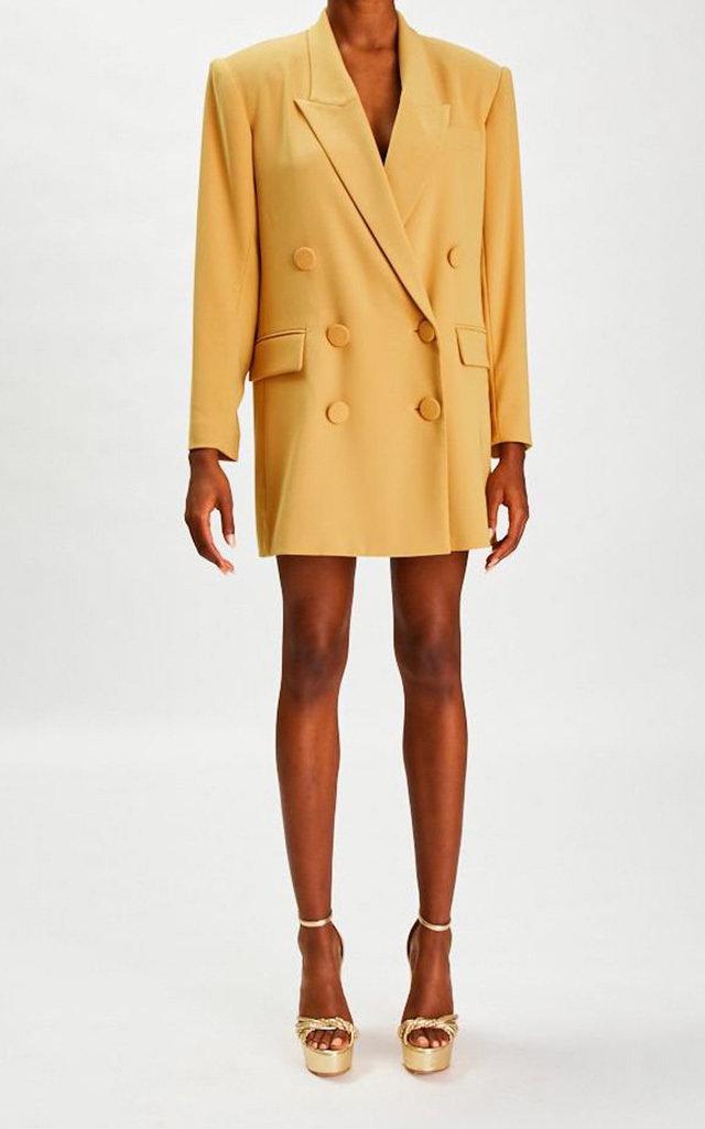 Moda Operandi Sergio Hudson Oversized Crepe Blazer Dress