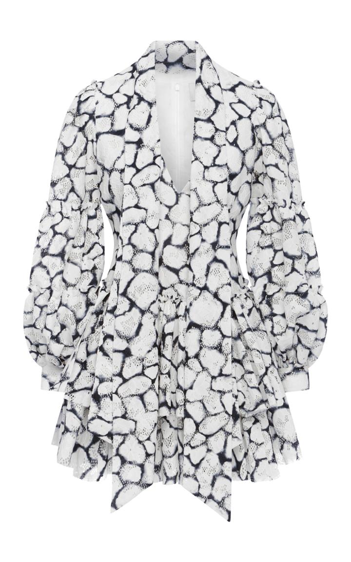 Aje Rebellion Printed Lace Mini Dress