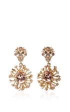 Oscar De La Renta Crystal Coral Earrings
