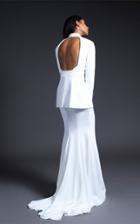 Cushnie Bridal Alex Collarless Fitted Jacket With Open Back
