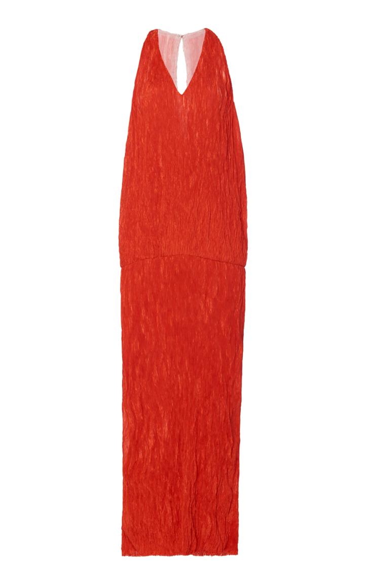 Jeffrey Dodd Drop Waist Gown With Tie Detail