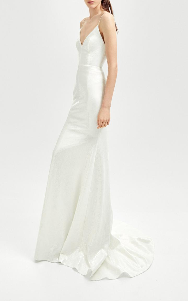 Alex Perry Kate Structured V-neck Gown