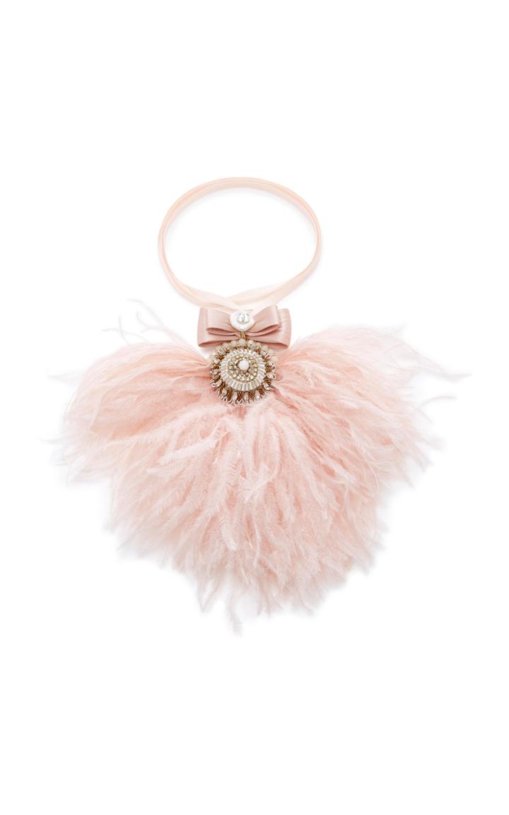 Ranjana Khan M'o Exclusive Feather Crystal And Pearl Choker