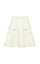 Oscar De La Renta Fleece Wool A-line Skirt