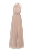 Luisa Beccaria Georgette Halter Neck Maxi Dress