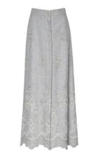 Luisa Beccaria Embroidered Wool Skirt