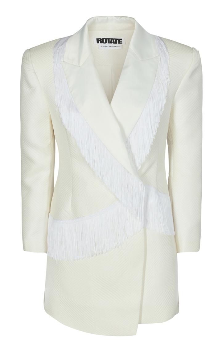 Moda Operandi Rotate Shannon Fringe-trimmed Jacquard Mini Blazer Dress