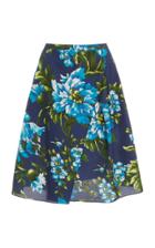 Moda Operandi Carolina Herrera A-line Cotton Floral Skirt