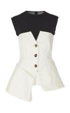 A.w.a.k.e. Mode Cotton And Stretch-crepe Peplum Top