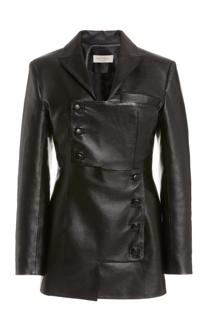 Moda Operandi Matriel Button-detailed Faux Leather Blazer