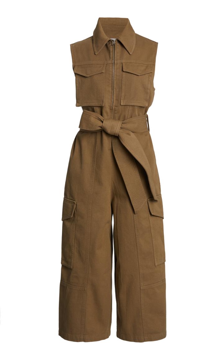 Ami Belted Cropped Wool Jumpsuit