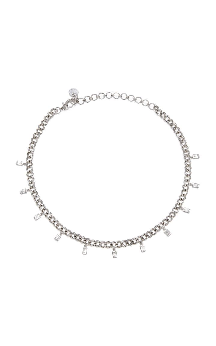 Shay 18k White Gold Baguette Drop Link Choker