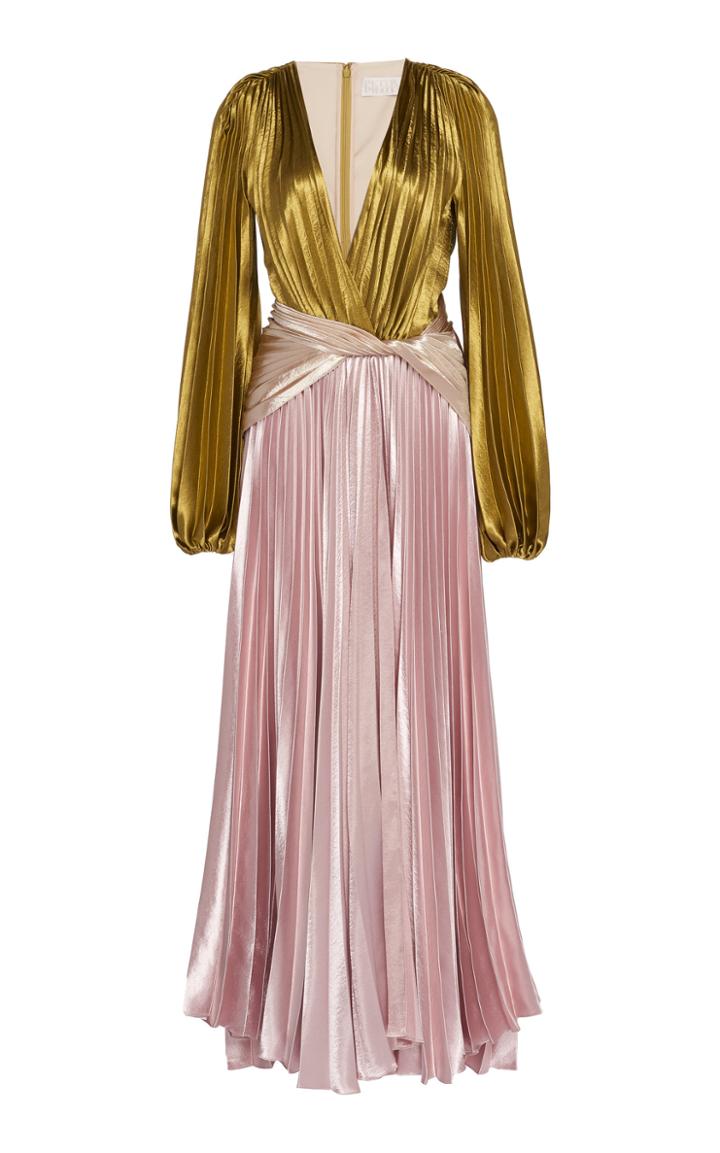 Peter Pilotto Pleated Liquid Satin Gown