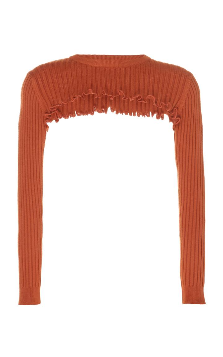 Peet Dullaert Cropped Wool-blend Ribbed Knit Top