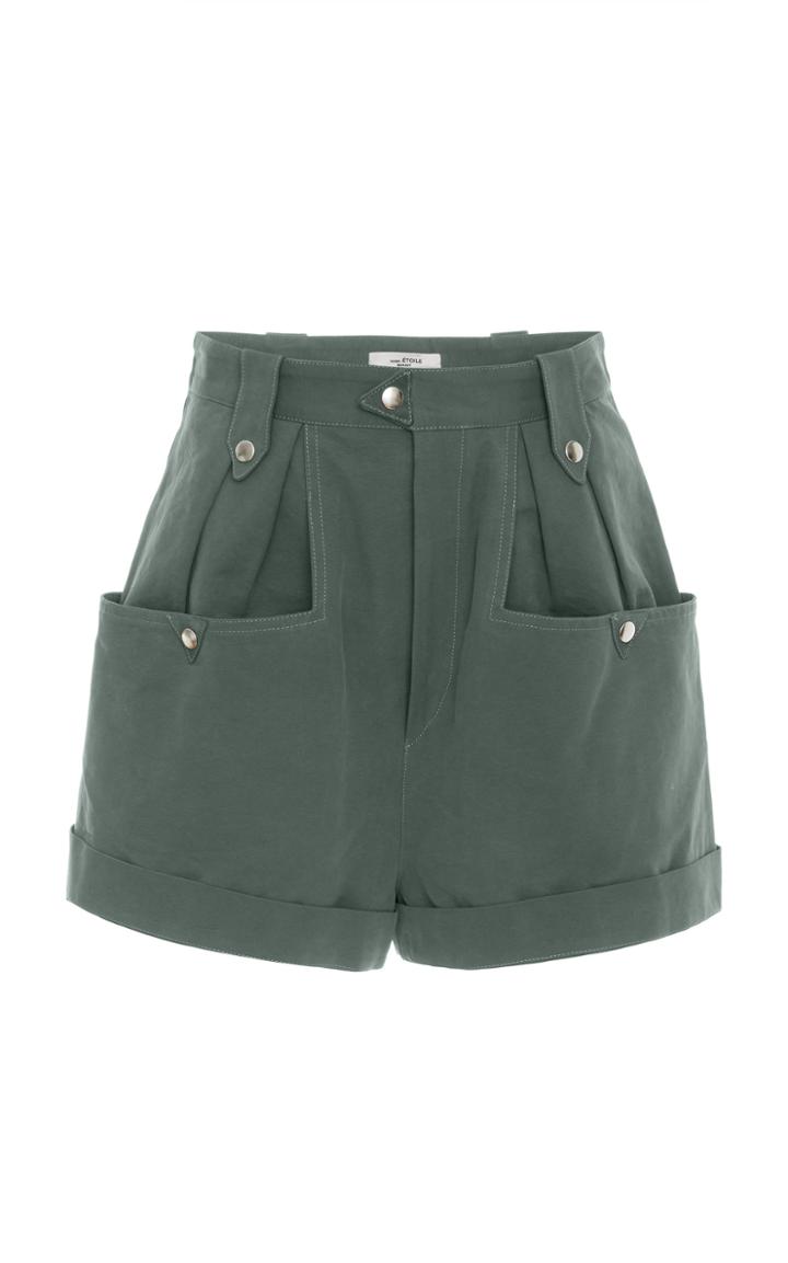 Isabel Marant Toile Palino Pleated Cotton-gabardine Shorts