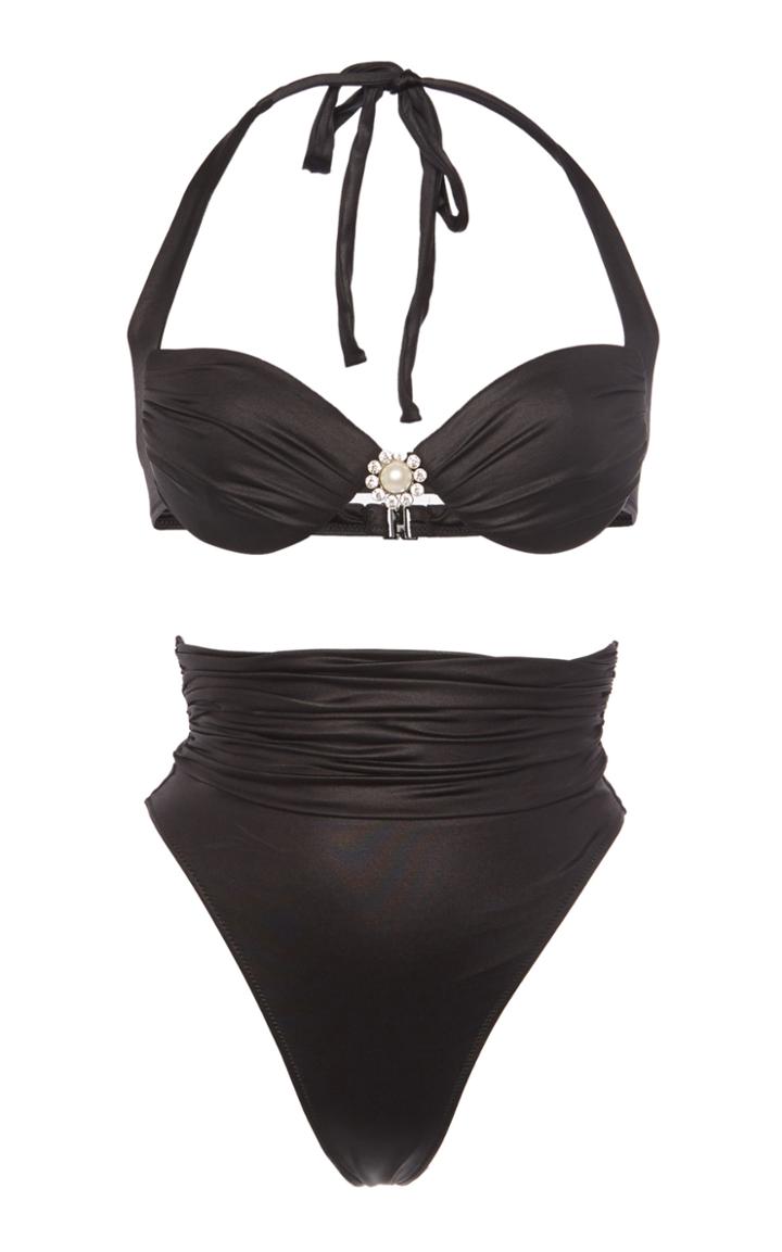Moda Operandi Alessandra Rich Ruched High-rise Bikini