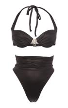 Moda Operandi Alessandra Rich Ruched High-rise Bikini
