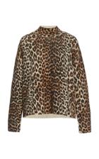 Ganni Leopard-print Wool-blend Sweater