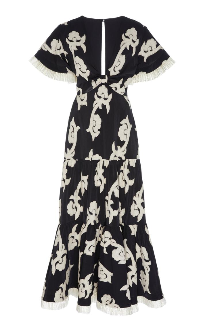 Alexis Calusa Embroidered Cotton-blend Midi Dress