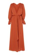 Cult Gaia Oona Plunging V-neck Drawstring-waist Midi Dress