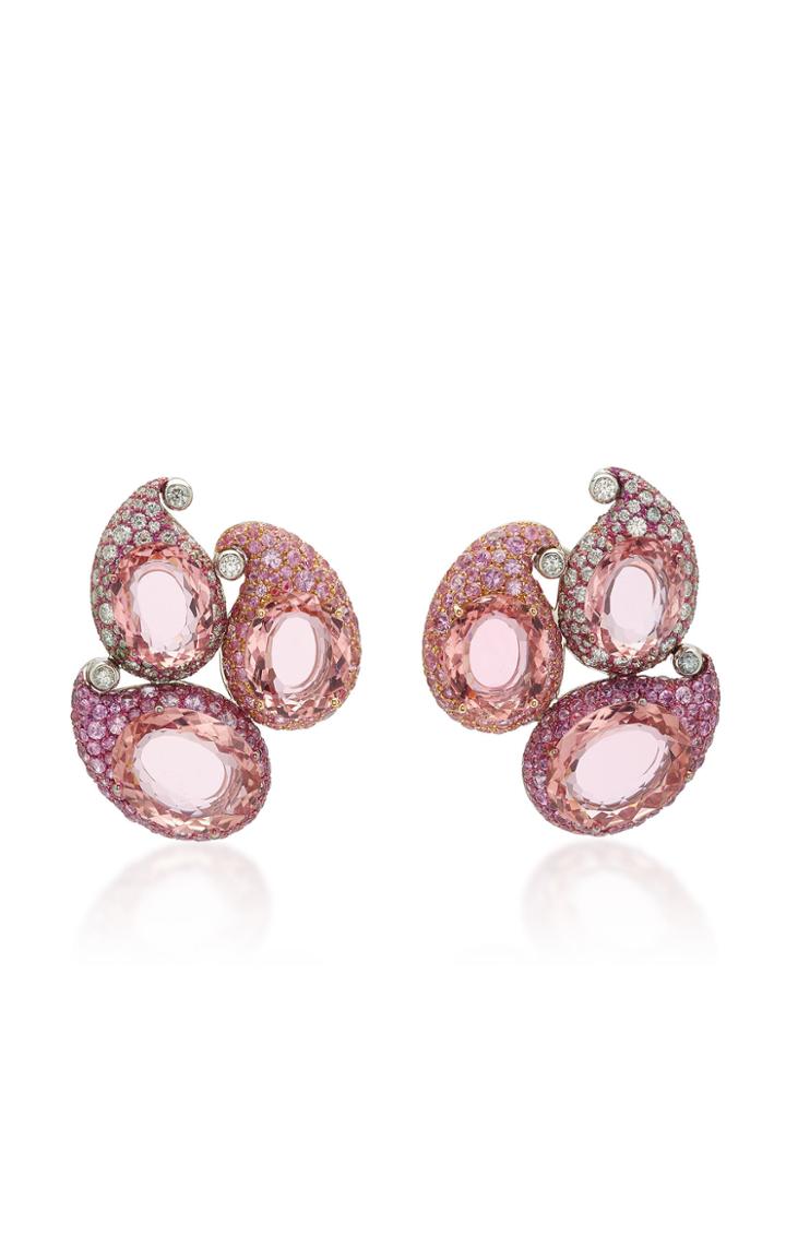 Arunashi One-of-a-kind Paisley Pink Tourmaline Earrings