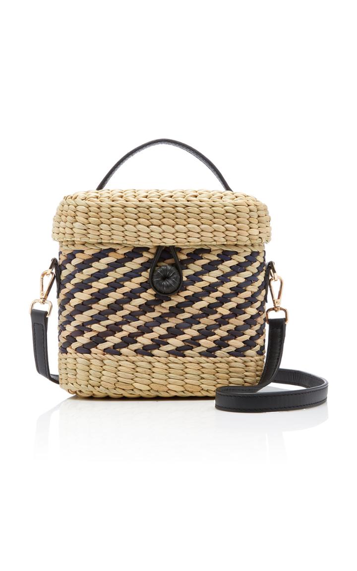 Poolside Ashleigh Striped Raffia Bag