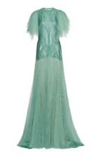 Costarellos Angel Sleeve Tulle Gown
