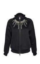 Giambattista Valli Jewel Embellished Satin Sweatshirt