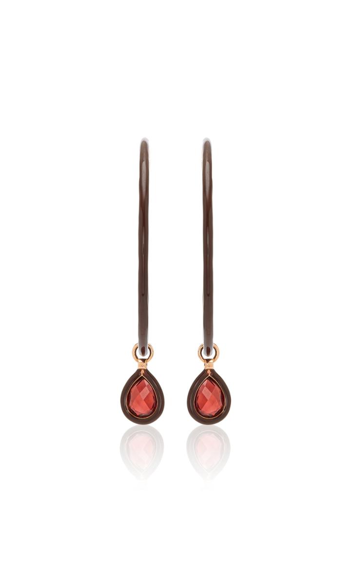 Moda Operandi Nina Runsdorf The Artist Chocolate Enamel Medium Hoops