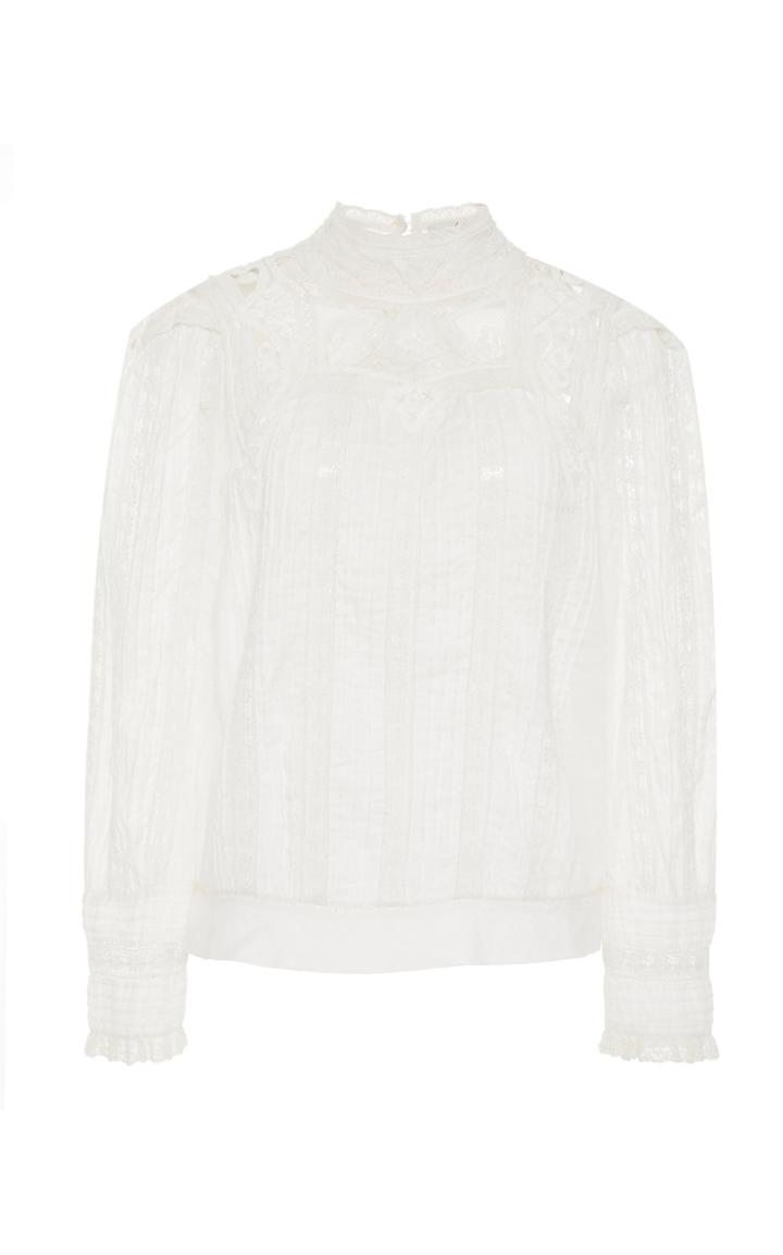 Sea Aster I's Cotton-blend Top