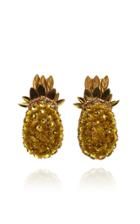 Deepa Gurnani Pineapple Glass Stud Earrings