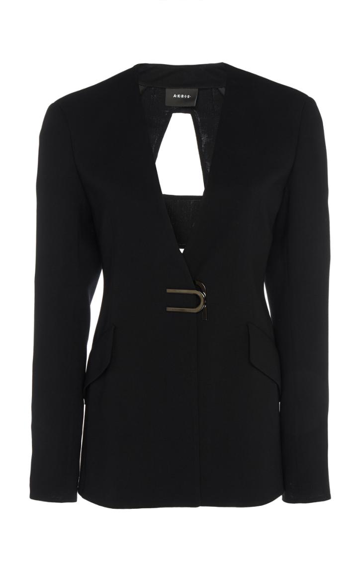Akris Back Cut Out Wool-blend Jacket