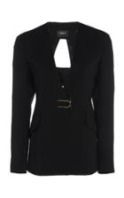 Akris Back Cut Out Wool-blend Jacket