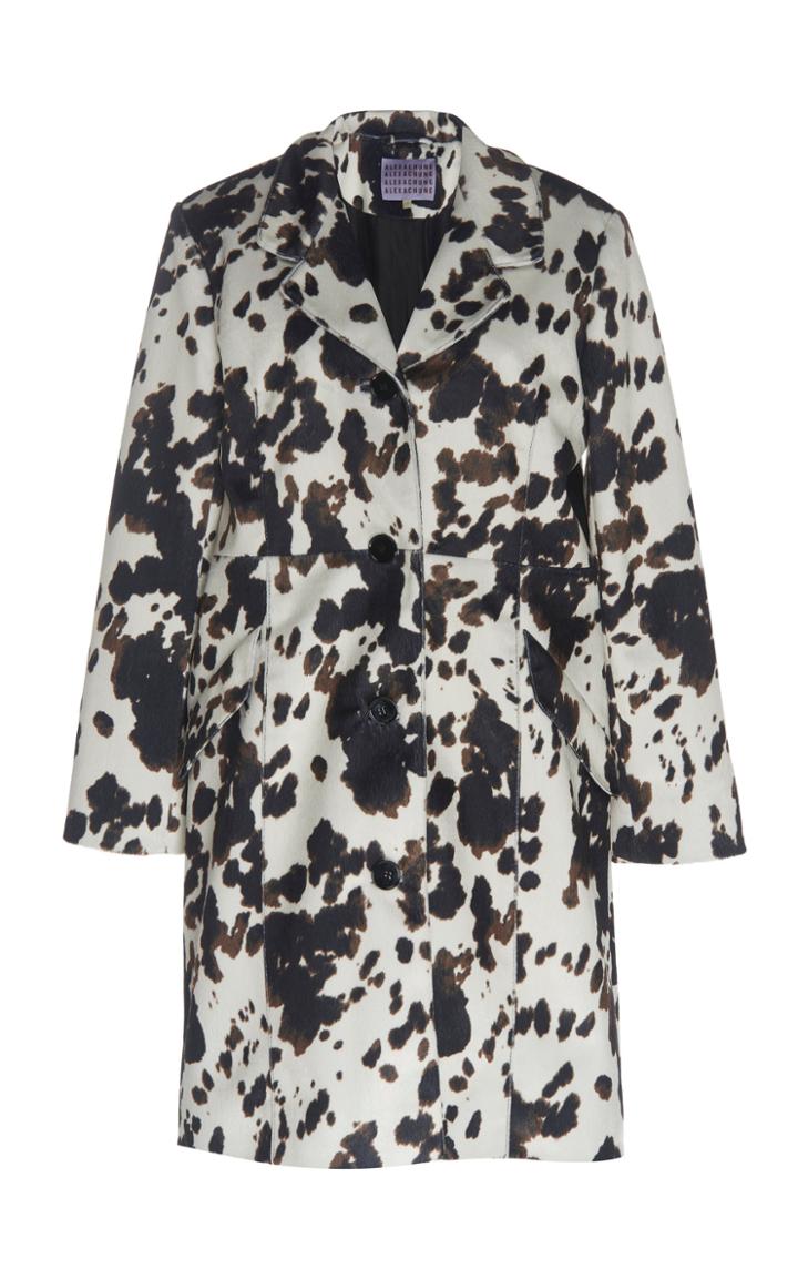 Alexachung Collared Cowhide-print Waist Seam Coat