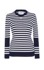 Courrges Striped Cotton And Cashmere-blend Sweater