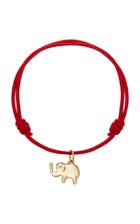 With Love Darling Lucky Elephant 18k Gold And Diamond Cord Bracelet