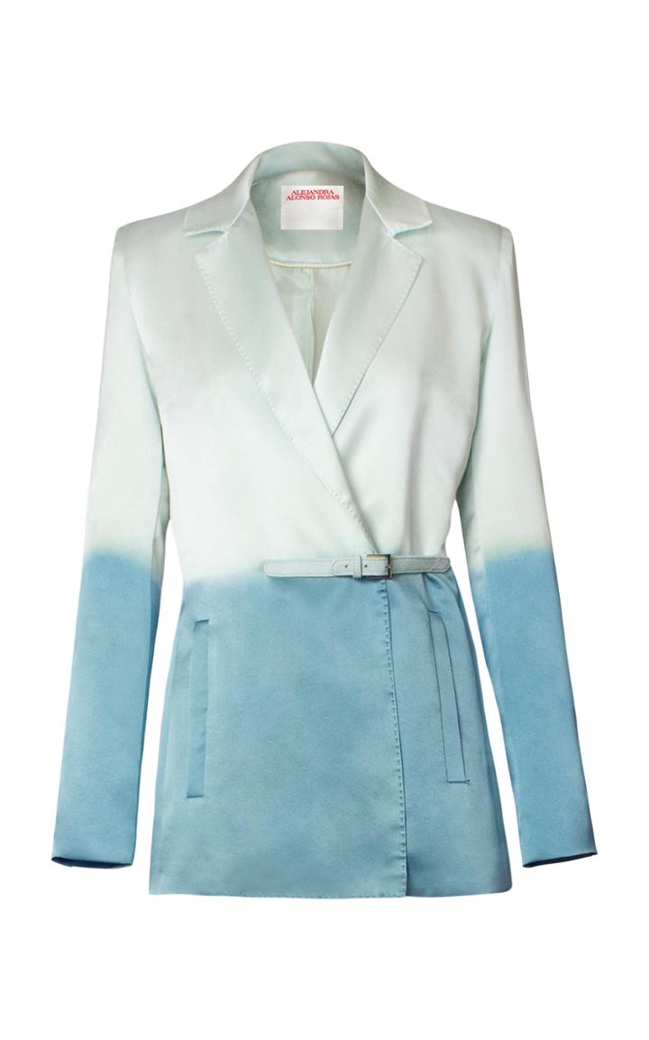 Moda Operandi Alejandra Alonso Rojas Ombr Silk Blazer Size: 2