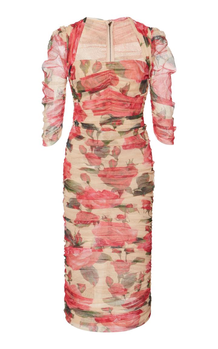 Dolce & Gabbana Rose Tulle Midi Dress